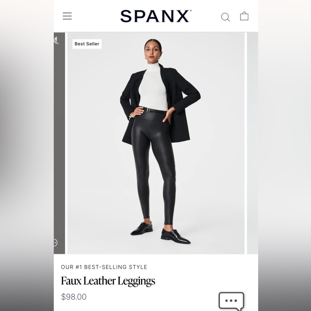 SPANX leather leggings, size XS petite